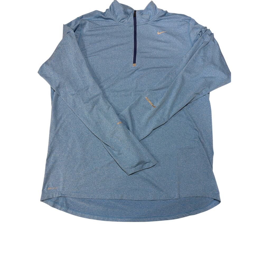 Nike Dri-FIT Men's Large Element 1/4 quarter Zip Top Pullover Blue Long Sleeved